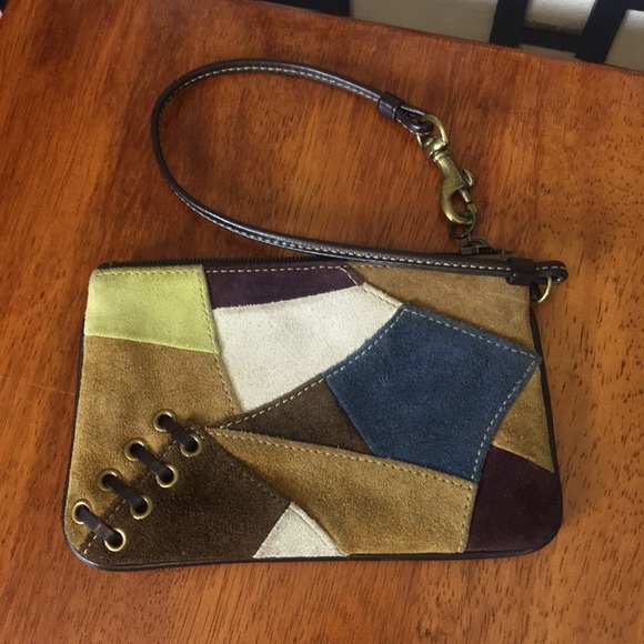 Coach Handbags - RARE Vintage Coach suede patchwork wristlet